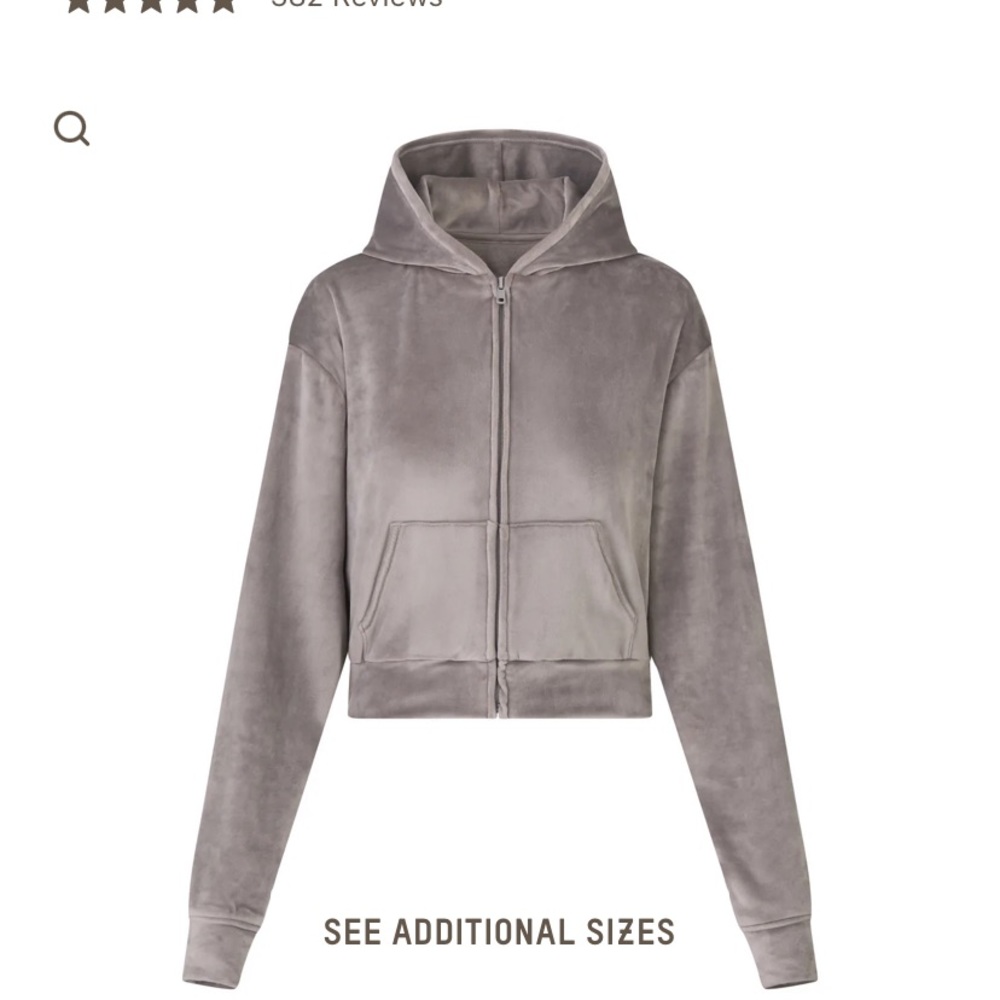 SKIMS Velour Zip Up Jacket